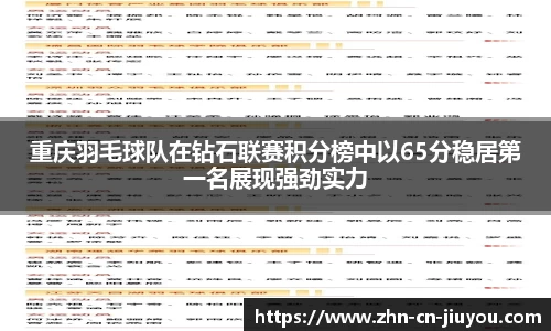 重庆羽毛球队在钻石联赛积分榜中以65分稳居第一名展现强劲实力